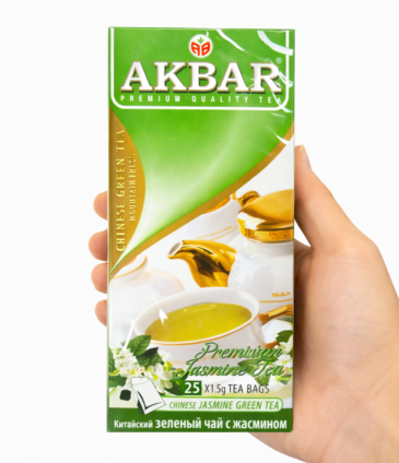 AKBAR Premium Jasmine Green Tea – 25 Bags (1.5g each)