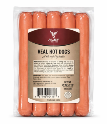 Alef Veal Hot Dogs