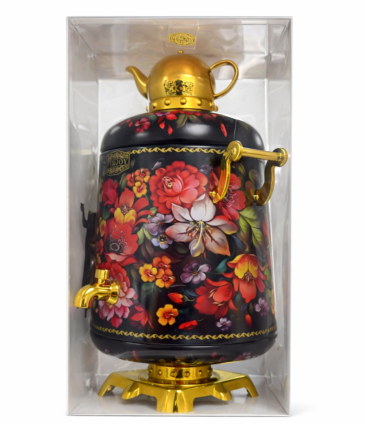 Decorative Russian Floral Metal Samovar – Gift Box