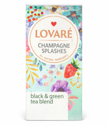 LOVARÉ Champagne Splashes – Black & Green Tea Blend (80g Box)
