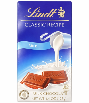 Lindt Classic Recipe Milk Chocolate Bar 125g (4.4oz)